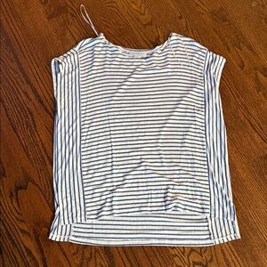 Striped Blue and White Women's Top